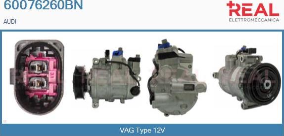 REAL 60076260BN - Compressor, air conditioning autospares.lv