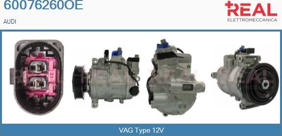 REAL 60076260OE - Compressor, air conditioning autospares.lv