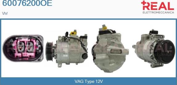 REAL 60076200OE - Compressor, air conditioning autospares.lv