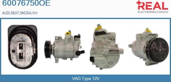 REAL 60076750OE - Compressor, air conditioning autospares.lv