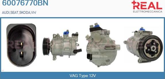 REAL 60076770BN - Compressor, air conditioning autospares.lv