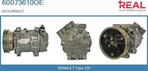 REAL 60073610OE - Compressor, air conditioning autospares.lv