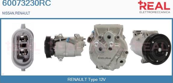 REAL 60073230RC - Compressor, air conditioning autospares.lv