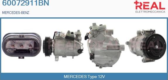 REAL 60072911BN - Compressor, air conditioning autospares.lv