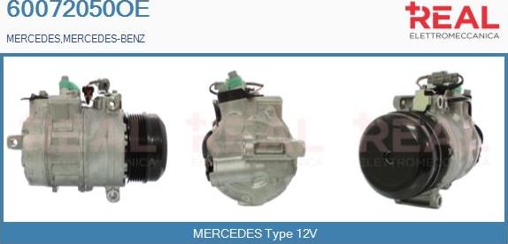 REAL 60072050OE - Compressor, air conditioning autospares.lv