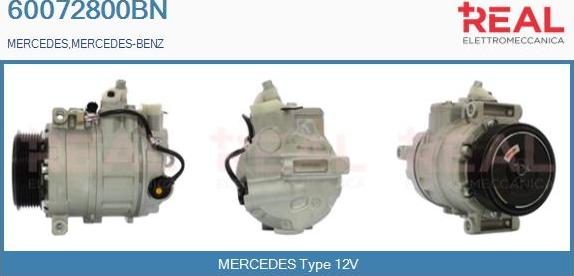 REAL 60072800BN - Compressor, air conditioning autospares.lv