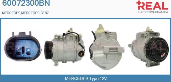 REAL 60072300BN - Compressor, air conditioning autospares.lv