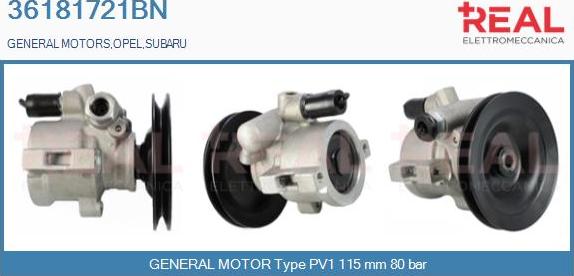 REAL 36181721BN - Hydraulic Pump, steering system autospares.lv