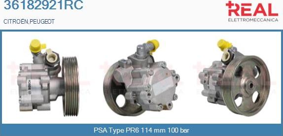 REAL 36182921RC - Hydraulic Pump, steering system autospares.lv