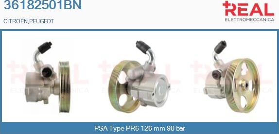 REAL 36182501BN - Hydraulic Pump, steering system autospares.lv