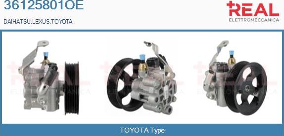 REAL 36125801OE - Hydraulic Pump, steering system autospares.lv