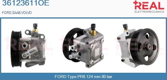 REAL 36123611OE - Hydraulic Pump, steering system autospares.lv