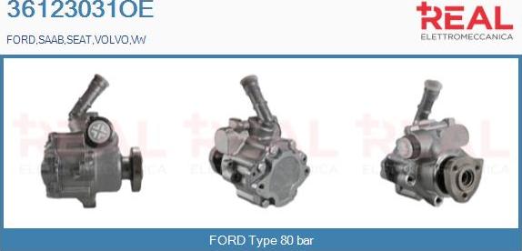 REAL 36123031OE - Hydraulic Pump, steering system autospares.lv