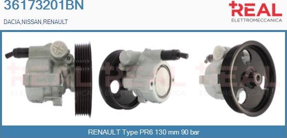 REAL 36173201BN - Hydraulic Pump, steering system autospares.lv