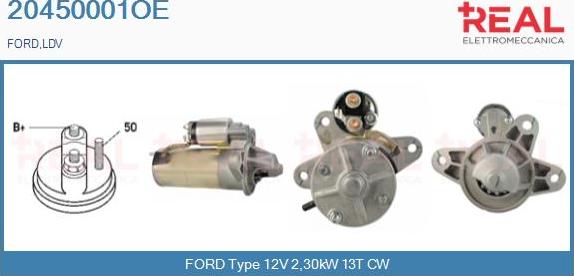 REAL 20450001OE - Starter autospares.lv