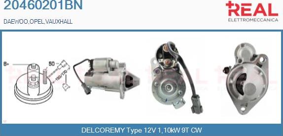 REAL 20460201BN - Starter autospares.lv