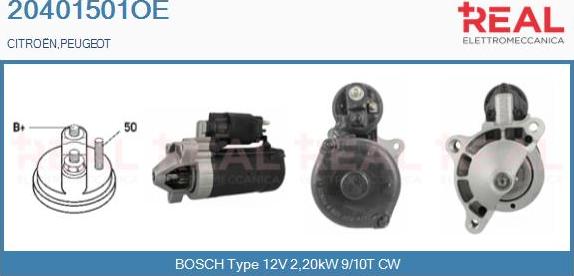 REAL 20401501OE - Starter autospares.lv