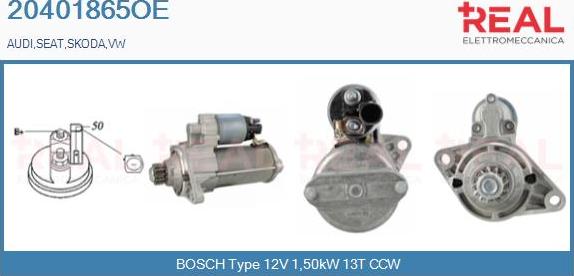 REAL 20401865OE - Starter autospares.lv