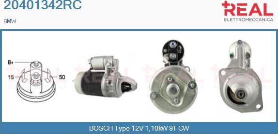 REAL 20401342RC - Starter autospares.lv