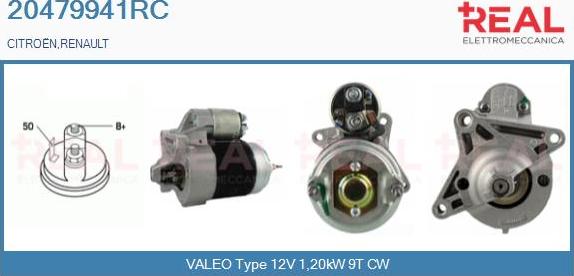 REAL 20479941RC - Starter autospares.lv