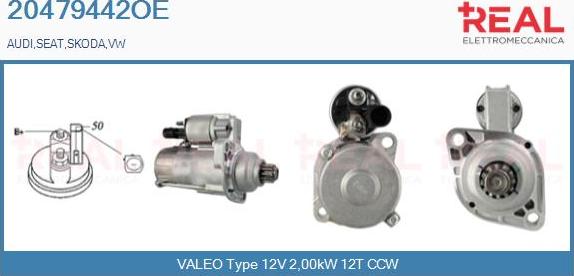 REAL 20479442OE - Starter autospares.lv