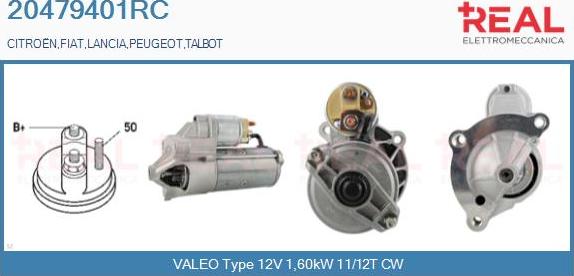 REAL 20479401RC - Starter autospares.lv