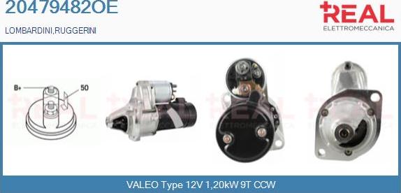 REAL 20479482OE - Starter autospares.lv