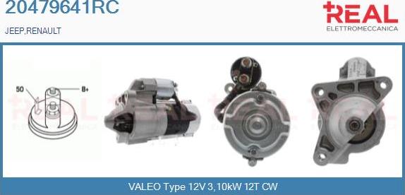 REAL 20479641RC - Starter autospares.lv