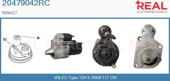 REAL 20479042RC - Starter autospares.lv