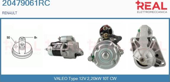 REAL 20479061RC - Starter autospares.lv