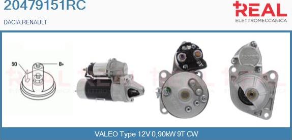 REAL 20479151RC - Starter autospares.lv