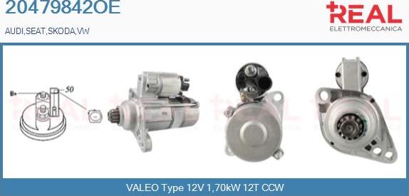 REAL 20479842OE - Starter autospares.lv