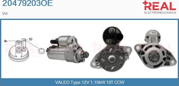 REAL 20479203OE - Starter autospares.lv