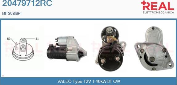 REAL 20479712RC - Starter autospares.lv