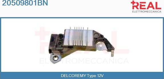 REAL 20509801BN - Voltage regulator, alternator autospares.lv