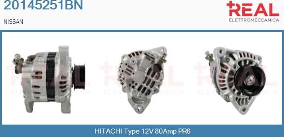 REAL 20145251BN - Alternator autospares.lv