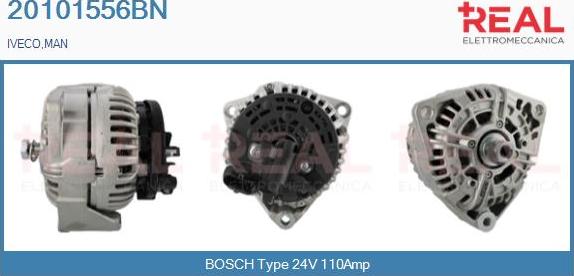 REAL 20101556BN - Alternator autospares.lv