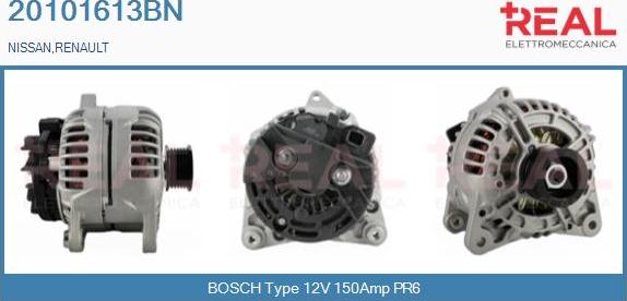 REAL 20101613BN - Alternator autospares.lv