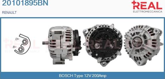 REAL 20101895BN - Alternator autospares.lv