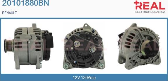 REAL 20101880BN - Alternator autospares.lv