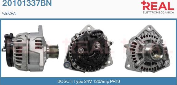 REAL 20101337BN - Alternator autospares.lv