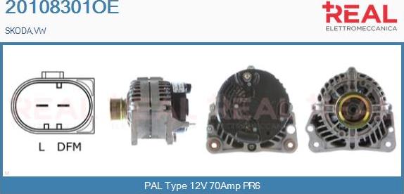 REAL 20108301OE - Alternator autospares.lv