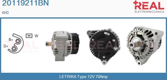 REAL 20119211BN - Alternator autospares.lv