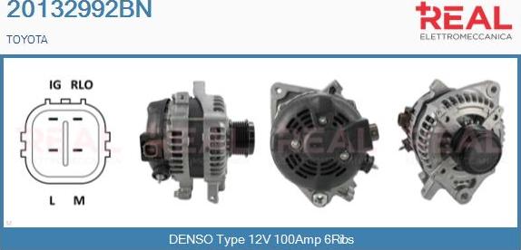 REAL 20132992BN - Alternator autospares.lv