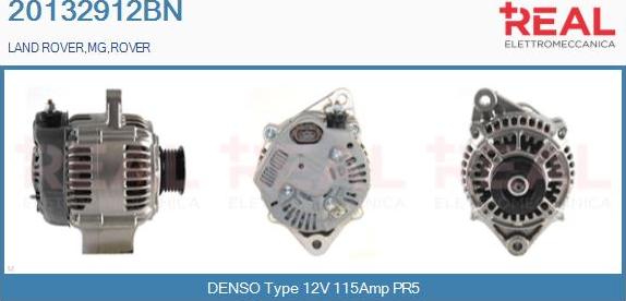 REAL 20132912BN - Alternator autospares.lv