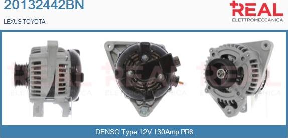 REAL 20132442BN - Alternator autospares.lv