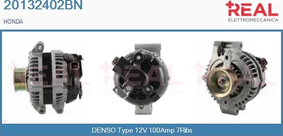 REAL 20132402BN - Alternator autospares.lv