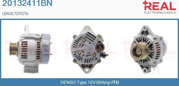 REAL 20132411BN - Alternator autospares.lv