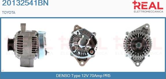 REAL 20132541BN - Alternator autospares.lv