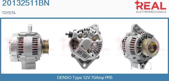 REAL 20132511BN - Alternator autospares.lv